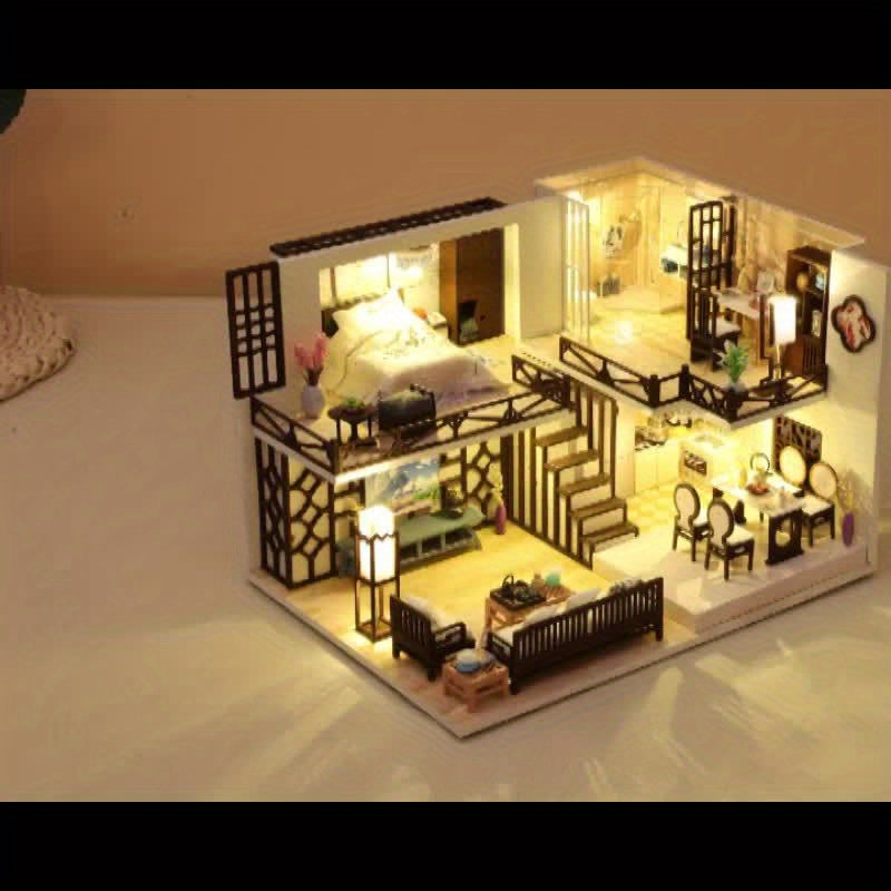 Yaxinju Puzzle de Construction de Modèle Micro en 3D, Jouet de Petite Chambre Cabane à Faire Soi-même, Artisanat en Bois, Saint-Valentin, Action de Grâce, Halloween, Noël, Cadeau d'Anniversaire, Idéal pour Noël, Parfait pour l'Action de Grâce