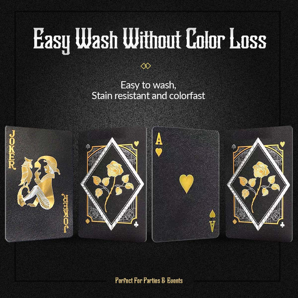 Cartes de jeu en plastique imperméables - Choix parfait pour une soirée de jeu en famille, les fêtes, Noël, Halloween et Thanksgiving