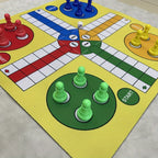 Tapis d'échecs volant : Jeu d'échecs Ludo de 13,78 pouces, plateau d'échecs en caoutchouc, convient aux 14 ans et plus