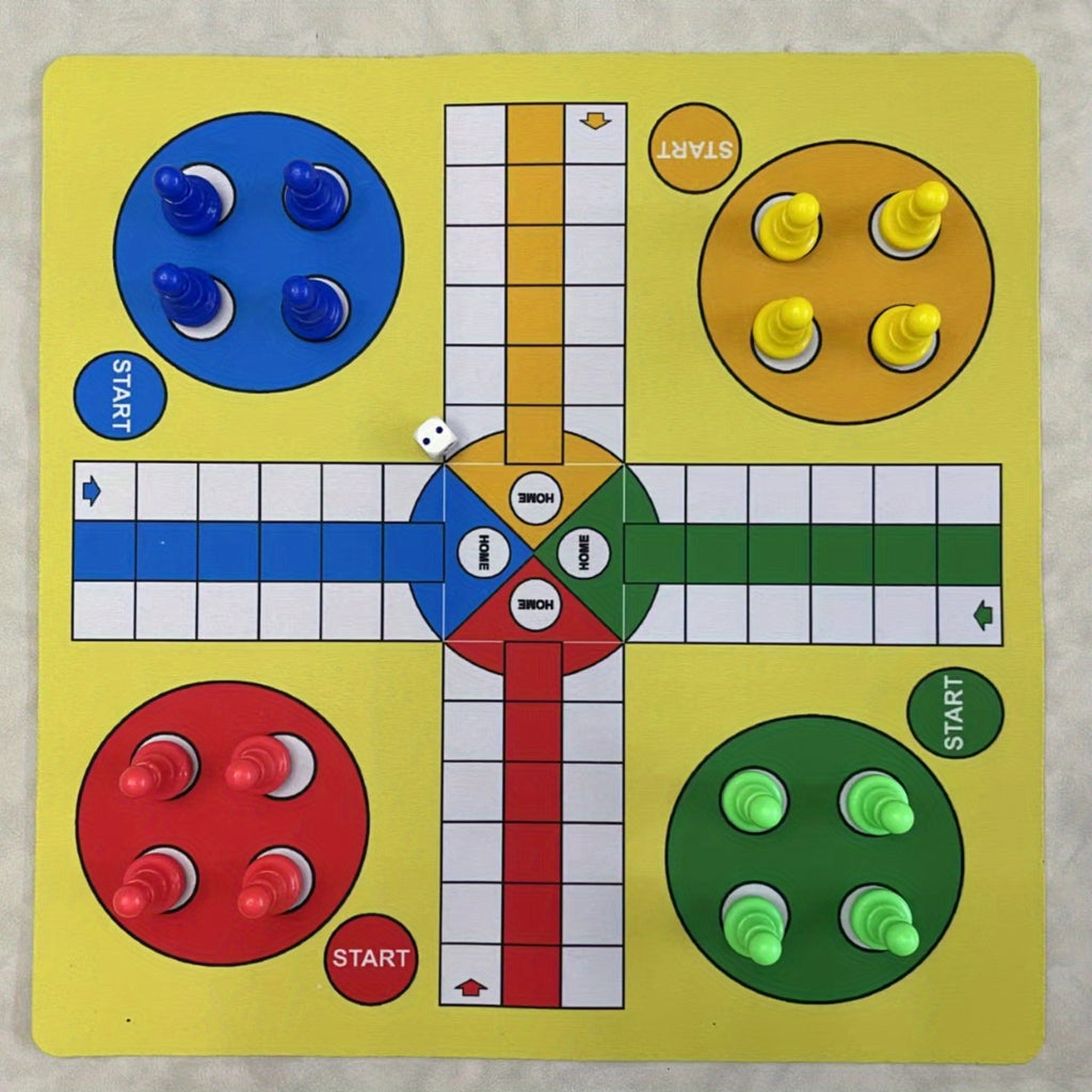 Tapis d'échecs volant : Jeu d'échecs Ludo de 13,78 pouces, plateau d'échecs en caoutchouc, convient aux 14 ans et plus