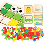 Un ensemble de puzzle mosaïque en bois 3D avec 20 cartes pour l'entraînement et l'association de blocs. Capacité de reconnaissance des couleurs adaptée aux garçons et aux filles. Cadeaux pour Noël, Nouvel An et la rentrée scolaire