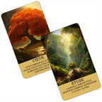 Cartes de Tarot Français pour Débutants, Cartes Oracle de la Forêt Mystérieuse, Jeu d'Oracle de Télépathie, Taro des Arbres, Beau Jeu Français, 12x7cm\u002F4.72x2.75 pouces, 56-Cartes