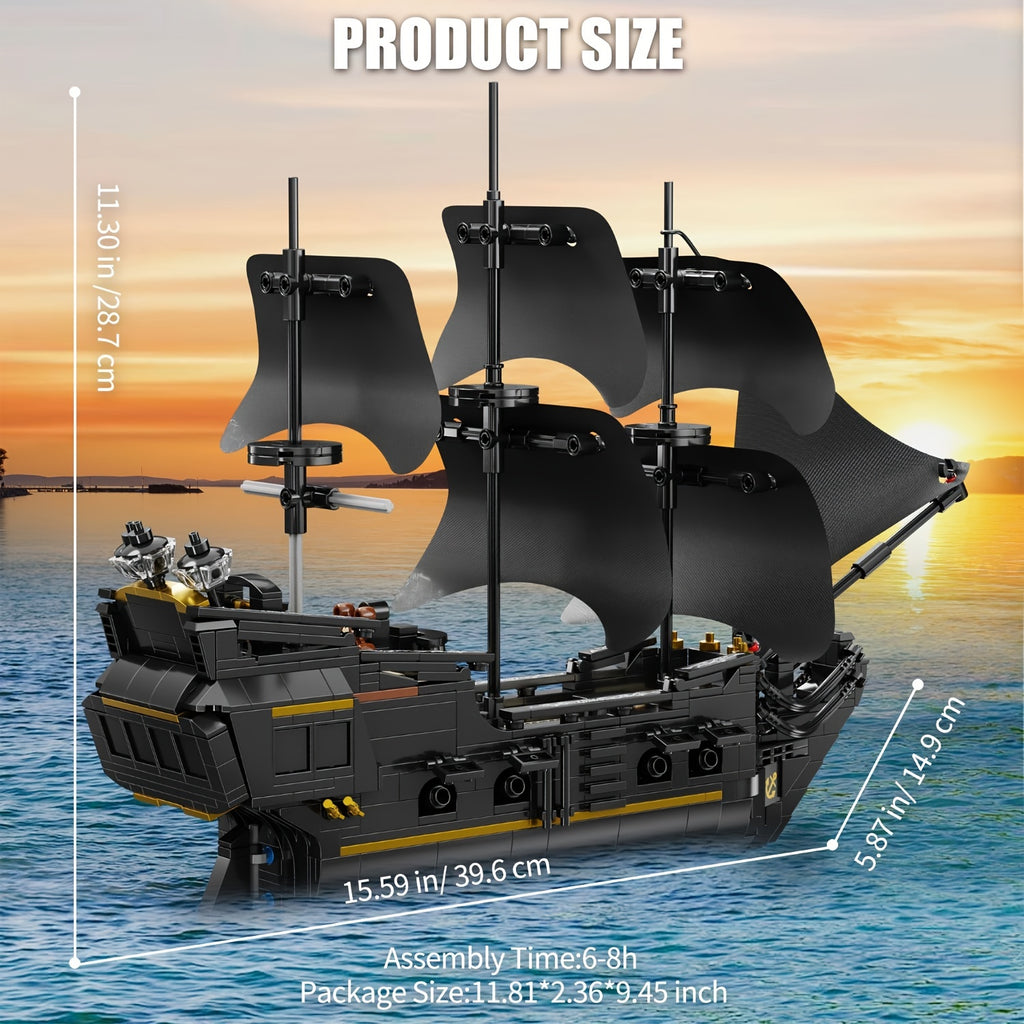 921 pièces de blocs de construction jouet modèle de navire pirate puzzle 3D bateau à voile jouets éducatifs compatibles avec d'autres ensembles de briques cadeaux de Noël et d'anniversaire