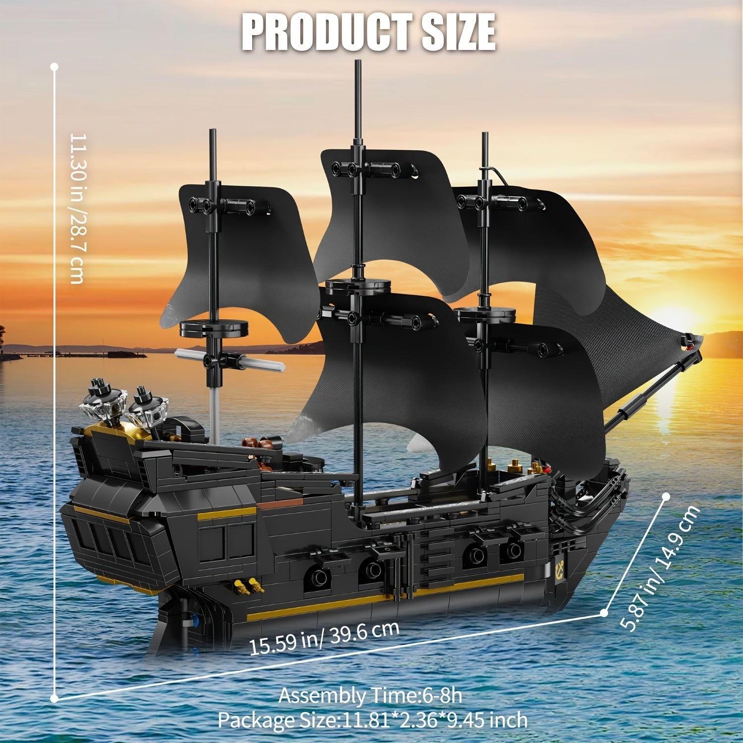 921 pièces de blocs de construction jouet modèle de navire pirate puzzle 3D bateau à voile jouets éducatifs compatibles avec d'autres ensembles de briques cadeaux de Noël et d'anniversaire