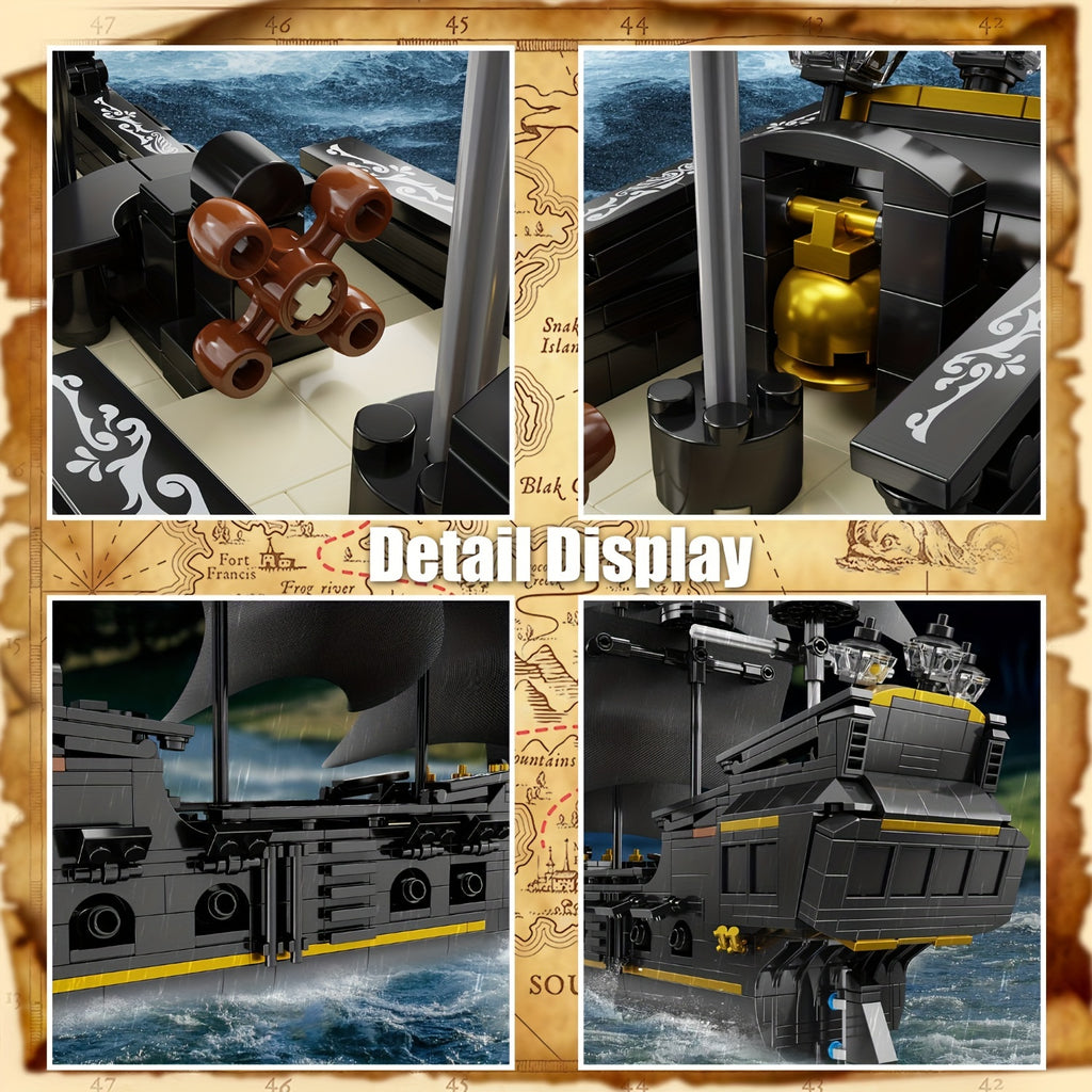 921 pièces de blocs de construction jouet modèle de navire pirate puzzle 3D bateau à voile jouets éducatifs compatibles avec d'autres ensembles de briques cadeaux de Noël et d'anniversaire