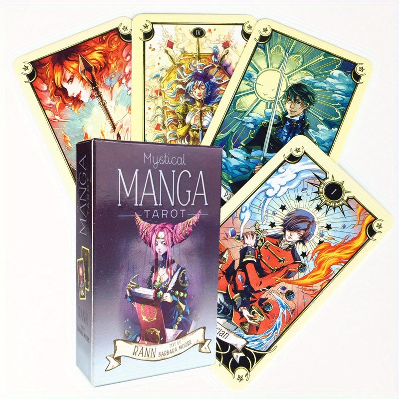 Cartes de tarot manga mystique, cartes de tarot, jeu de tarot, jouet révélateur de fortune, cadeau de jeu
