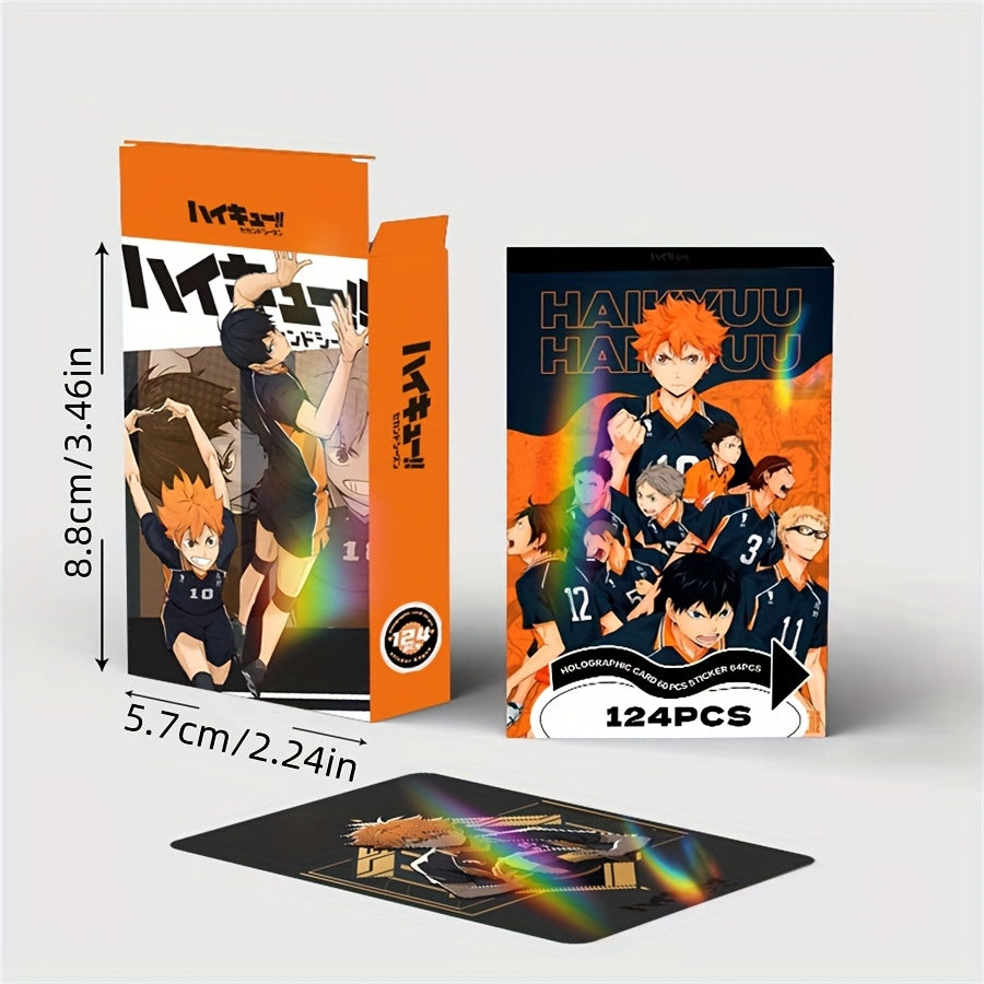 124 pièces de Cartes Anime Lomo, cartes de jeu à double face, collection de cartes de thème fantasy, design de dessin animé, cartes de personnages d'animation fluide, cadeau parfait pour les amateurs de jeux et d'anime