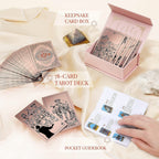 Cartes de Tarot Dorées Rose de Luxe, Jeu de 78 pièces avec Guide - Matériau PET Étanche et Résistant aux Rides, Taille Standard (4.72x2.76 pouces) - Parfait pour Débutants et Experts, Feuille Dorée, Jeu de Cartes de Tarot