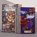 KEPNOY Cat Star Tales Tarot Deck, 78 cartes de taille standard, cartes de fortune en papier pour les jeux de fête, Halloween, Thanksgiving, cadeau de Noël, illustrations enchantantes
