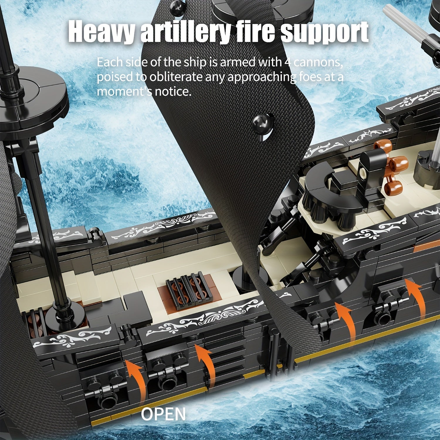921 pièces de blocs de construction jouet modèle de navire pirate puzzle 3D bateau à voile jouets éducatifs compatibles avec d'autres ensembles de briques cadeaux de Noël et d'anniversaire
