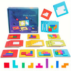 Puzzle géométrique en bois - Jeu de société éducatif - Jeu de société interactif rapide - Outils pédagogiques - Cadeau de Noël