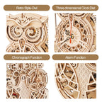 Puzzle en bois 3D - Kit de construction de modèle mécanique pour adultes - Puzzle horloge 161 pièces - Cadeau créatif pour la décoration de la maison - Parfait pour les puzzles à la maison, l'affichage au bureau et votre salon