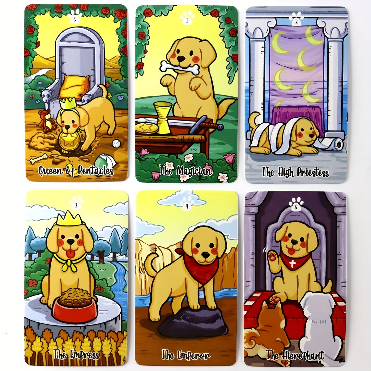 Jeux de société, cartes de tarot Labradorables avec un design de chien mignon, un jeu de 78 cartes Oracle Visions Divination Edition, jeux de société, cadeaux de Noël, cadeaux de nouvel an, jouets.