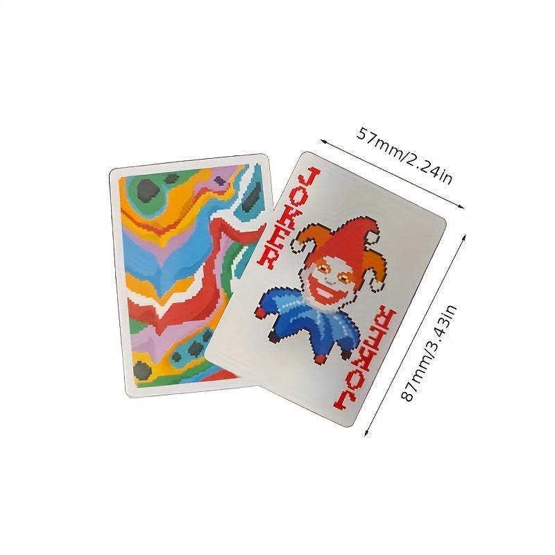 54 Cartes de Jeu Joker - Design D'Art Pixel Vibrant, Idéal Pour Les Jeux de Fête Et Le Poker, Les Essentiels Des Jeux de Cartes | Design Joufflu | Carton de Jeu Durable