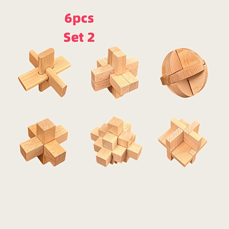 Une phrase avec 6 composants : Château Kongming, Château Luban, un ensemble complet avec un kit de solution intellectuelle, cadeau de puzzle en bois.