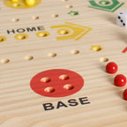 Jeu d'Échecs en Bois 1 pièce, Peint à Double Face pour 2-6 Joueurs avec Échecs Volants et 24 Billes de 6 Couleurs + 6 Dés, Adapté aux Fêtes, Adultes, Famille & Amis