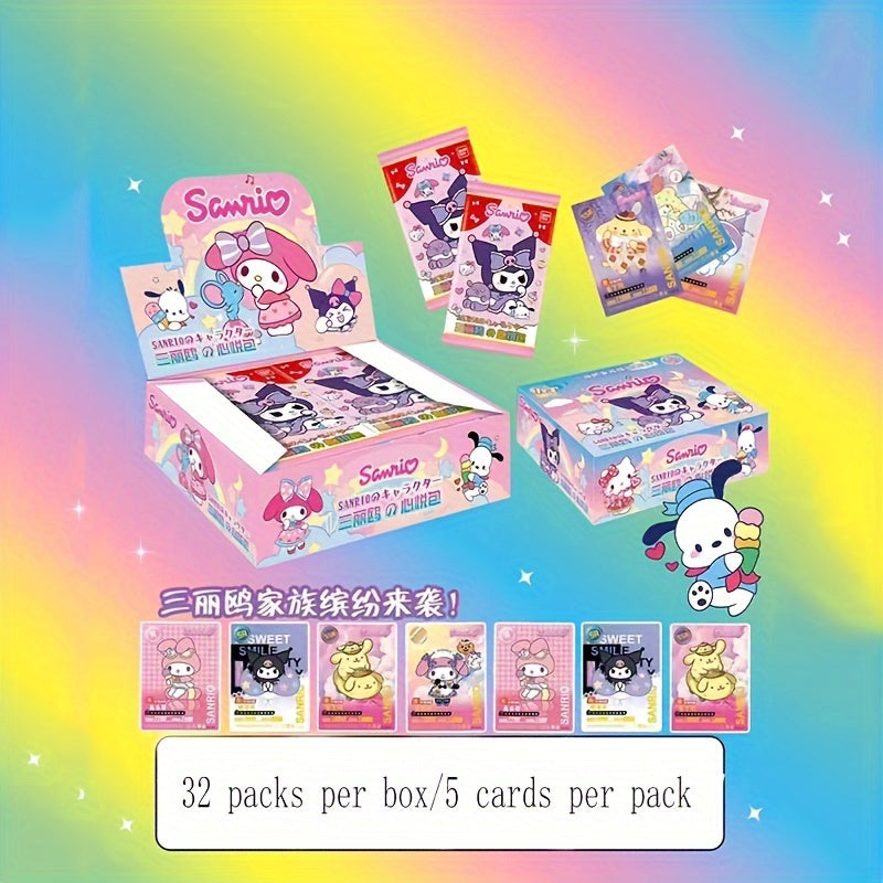 Sanrio 32-Pack Collectible Trading Cards Set, Featuring Hello Kitty, for My Melody, for Pompompurin, Vibrant & Glossy, Perfect for Collectors & Fans, Major Material: Paper
