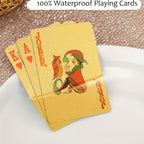 Jeu de Cartes en Plastique Doré Imperméable, Souple et de Haute Qualité, Idéal pour Fêtes et Jeux, Cadeau