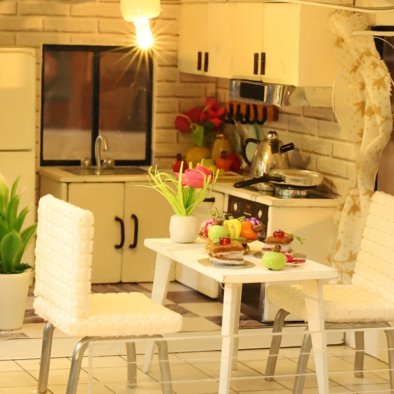 Kit de Construction Modèle Maison à Assembler DIY - Puzzle en Bois Tridimensionnel, Maison de Poupée Miniature Fait Main pour Adolescents, Décoration d'Intérieur Chambre, Cadeau d'Anniversaire, Noël, Halloween, Pâques et Saint-Valentin