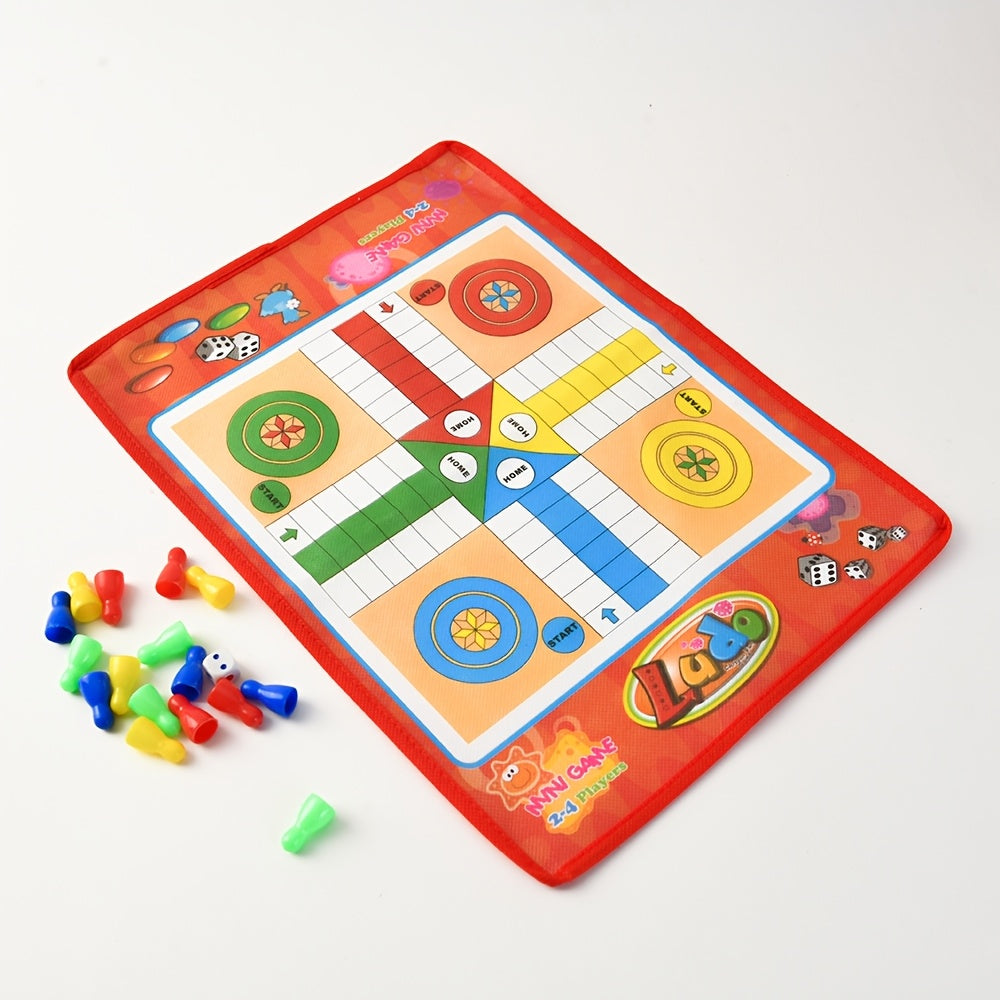 1 Jeu de dames volantes classiques - Jeu de société éducatif pour des moments de détente en famille, jeu de puzzle en plein air, matériau non tissé, idéal pour Thanksgiving, Noël, Halloween, le Nouvel An, le Festival du Printemps - Couleur mélangée