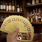 Jeu de Cartes en Plastique Doré Imperméable, Souple et de Haute Qualité, Idéal pour Fêtes et Jeux, Cadeau