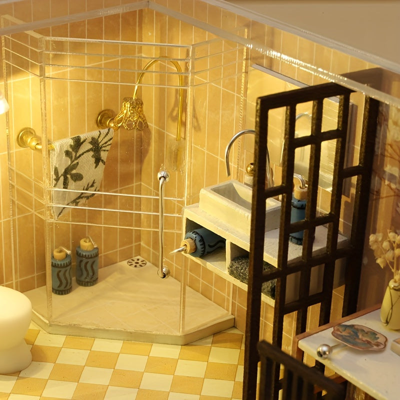 Yaxinju Puzzle de Construction de Modèle Micro en 3D, Jouet de Petite Chambre Cabane à Faire Soi-même, Artisanat en Bois, Saint-Valentin, Action de Grâce, Halloween, Noël, Cadeau d'Anniversaire, Idéal pour Noël, Parfait pour l'Action de Grâce