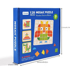 Un ensemble de puzzle mosaïque en bois 3D avec 20 cartes pour l'entraînement et l'association de blocs. Capacité de reconnaissance des couleurs adaptée aux garçons et aux filles. Cadeaux pour Noël, Nouvel An et la rentrée scolaire