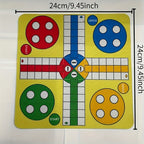 Version simplifiée du jeu d'échecs volant pour quatre joueurs avec 16 pièces + tapis de jeu + dés, un design polyvalent et léger pour le divertissement à tout moment et n'importe où