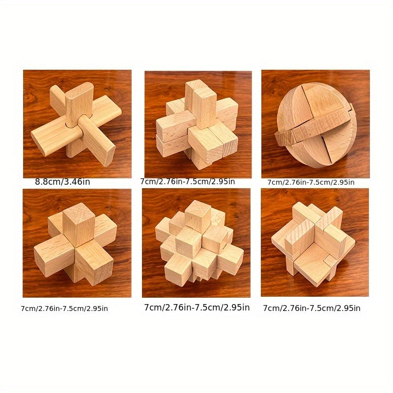 Une phrase avec 6 composants : Château Kongming, Château Luban, un ensemble complet avec un kit de solution intellectuelle, cadeau de puzzle en bois.