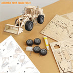 Puzzle 3D en Bois pour Adultes - Kit de Construction Bulldozer, Modèle à Assembler - Casse-Tête - Kit de Véhicule - Cadeau Original pour Anniversaire\u002FPâques\u002FNoël, Créez votre Collection