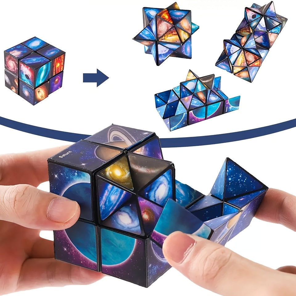Cube Étoile Infini : Cadeau de Ramadan et Pâques, Jouet de Logique Spatiale 2-en-1 Fidget & Galaxie en 3D, Jeu d'Apprentissage STEM, Anti-Stress Fidget, Idée de Cadeau pour les Vacances, Casse-tête 3D & Fidget, Défi Cérébral, Cadeau pour Enfants & Adultes