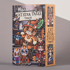 KEPNOY Cat Star Tales Tarot Deck, 78 cartes de taille standard, cartes de fortune en papier pour les jeux de fête, Halloween, Thanksgiving, cadeau de Noël, illustrations enchantantes