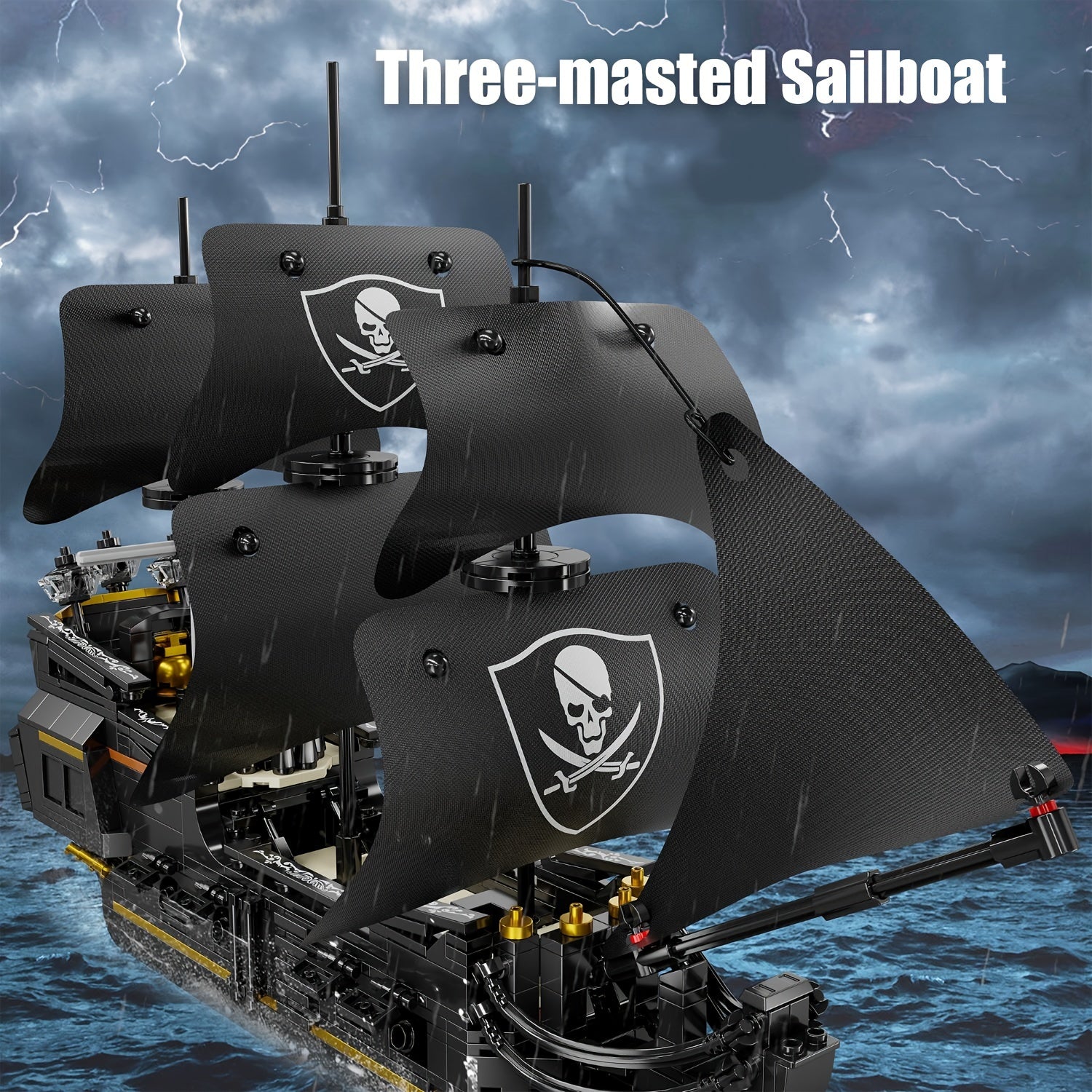 921 pièces de blocs de construction jouet modèle de navire pirate puzzle 3D bateau à voile jouets éducatifs compatibles avec d'autres ensembles de briques cadeaux de Noël et d'anniversaire