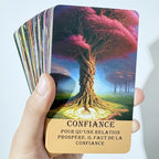Cartes de Tarot Français pour Débutants, Cartes Oracle de la Forêt Mystérieuse, Jeu d'Oracle de Télépathie, Taro des Arbres, Beau Jeu Français, 12x7cm\u002F4.72x2.75 pouces, 56-Cartes