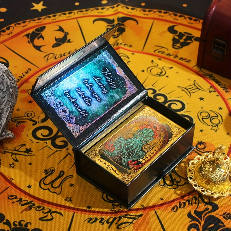 Enchanted Elegance Tarot Cards Game - Plastique imperméable et durable avec illustrations colorées, comprend un manuel d'instruction, idéal pour les débutants et les parties