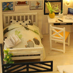 Kit de Construction Modèle Maison à Assembler DIY - Puzzle en Bois Tridimensionnel, Maison de Poupée Miniature Fait Main pour Adolescents, Décoration d'Intérieur Chambre, Cadeau d'Anniversaire, Noël, Halloween, Pâques et Saint-Valentin