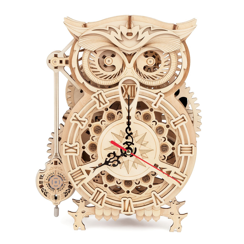 Puzzle en bois 3D - Kit de construction de modèle mécanique pour adultes - Puzzle horloge 161 pièces - Cadeau créatif pour la décoration de la maison - Parfait pour les puzzles à la maison, l'affichage au bureau et votre salon