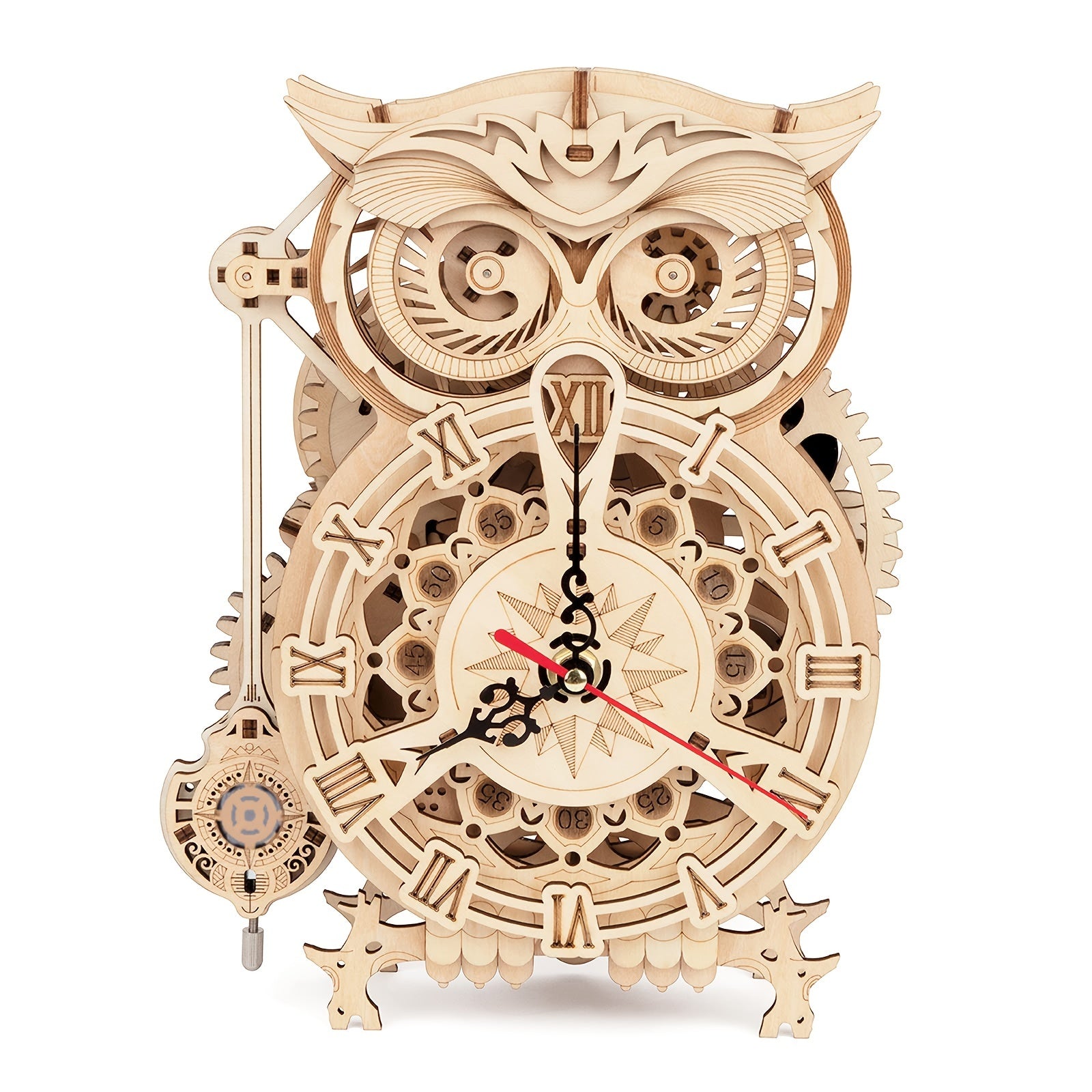 Puzzle en bois 3D - Kit de construction de modèle mécanique pour adultes - Puzzle horloge 161 pièces - Cadeau créatif pour la décoration de la maison - Parfait pour les puzzles à la maison, l'affichage au bureau et votre salon