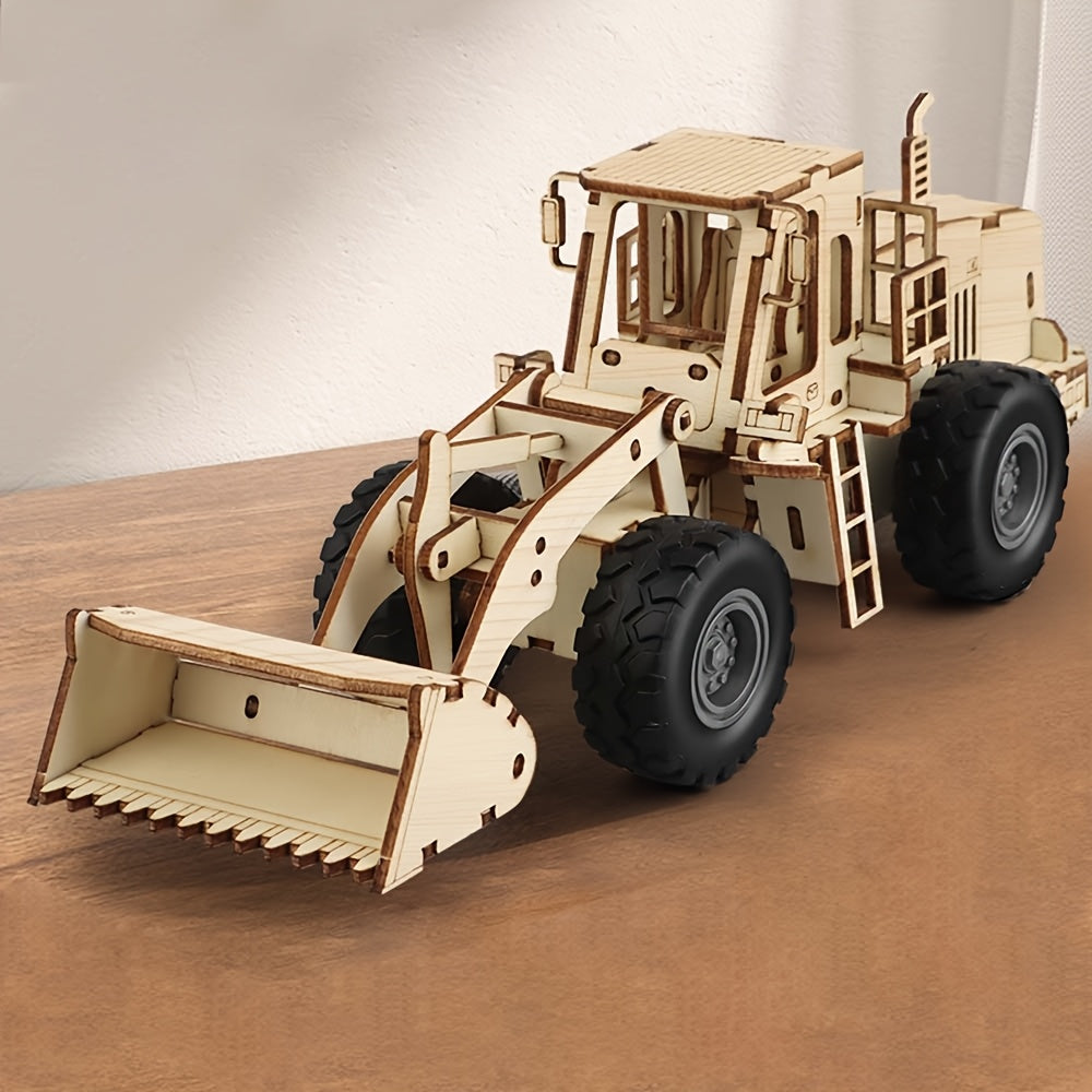 Puzzle 3D en Bois pour Adultes - Kit de Construction Bulldozer, Modèle à Assembler - Casse-Tête - Kit de Véhicule - Cadeau Original pour Anniversaire\u002FPâques\u002FNoël, Créez votre Collection
