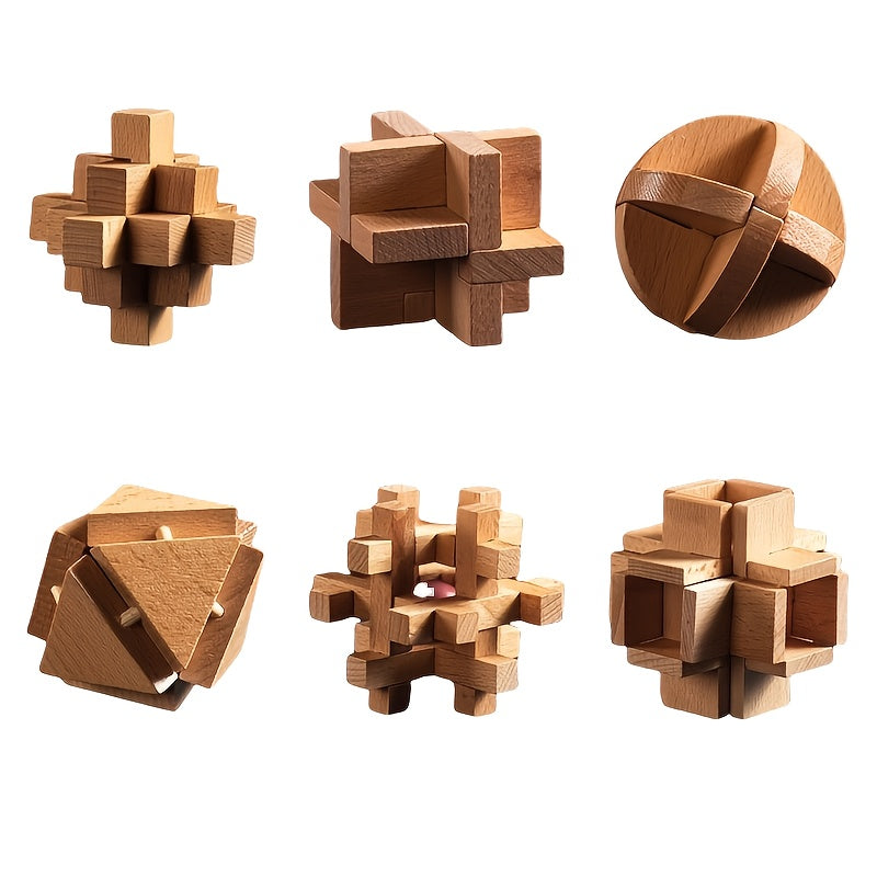 Une phrase avec 6 composants : Château Kongming, Château Luban, un ensemble complet avec un kit de solution intellectuelle, cadeau de puzzle en bois.