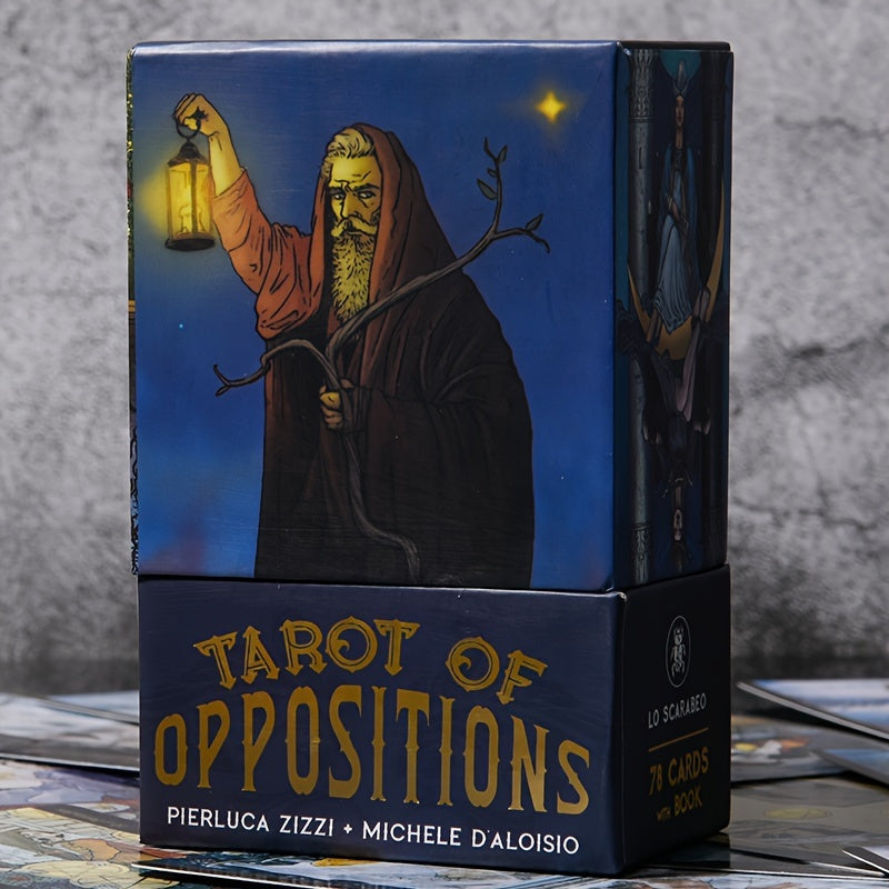 Tarot des Oppositions, jeu de cartes de fortune de taille standard à 78 cartes, jeu de société de divination pour Halloween, Thanksgiving, cadeau de Noël