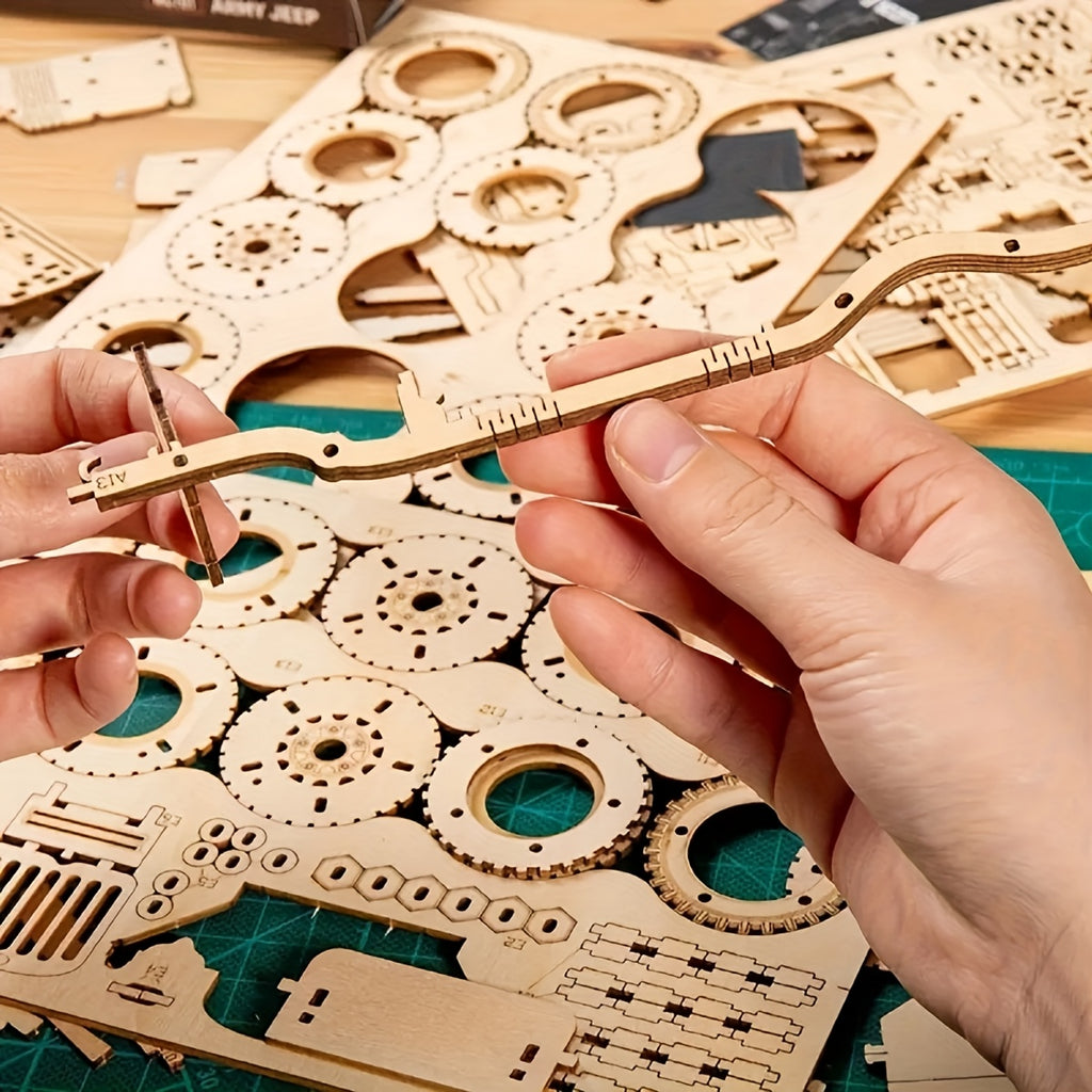 Kit de voiture et camion en bois pour puzzle stéréo 3D - Puzzle en bois 3D pour adultes à construire - Kit de modèle mécanique en bois pour adultes