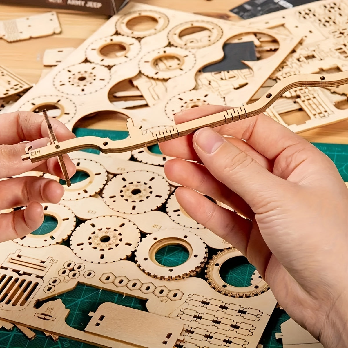 Kit de voiture et camion en bois pour puzzle stéréo 3D - Puzzle en bois 3D pour adultes à construire - Kit de modèle mécanique en bois pour adultes