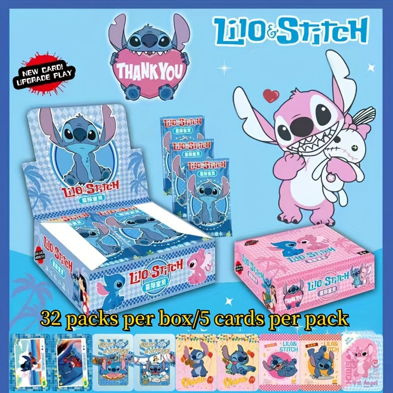 Un Ensemble de 32 Cartes de Collection Représentant le Personnage Disney Stitch, Ces Cartes Rares et Colorées Sont Parfaites pour les Collectionneurs et les Fans