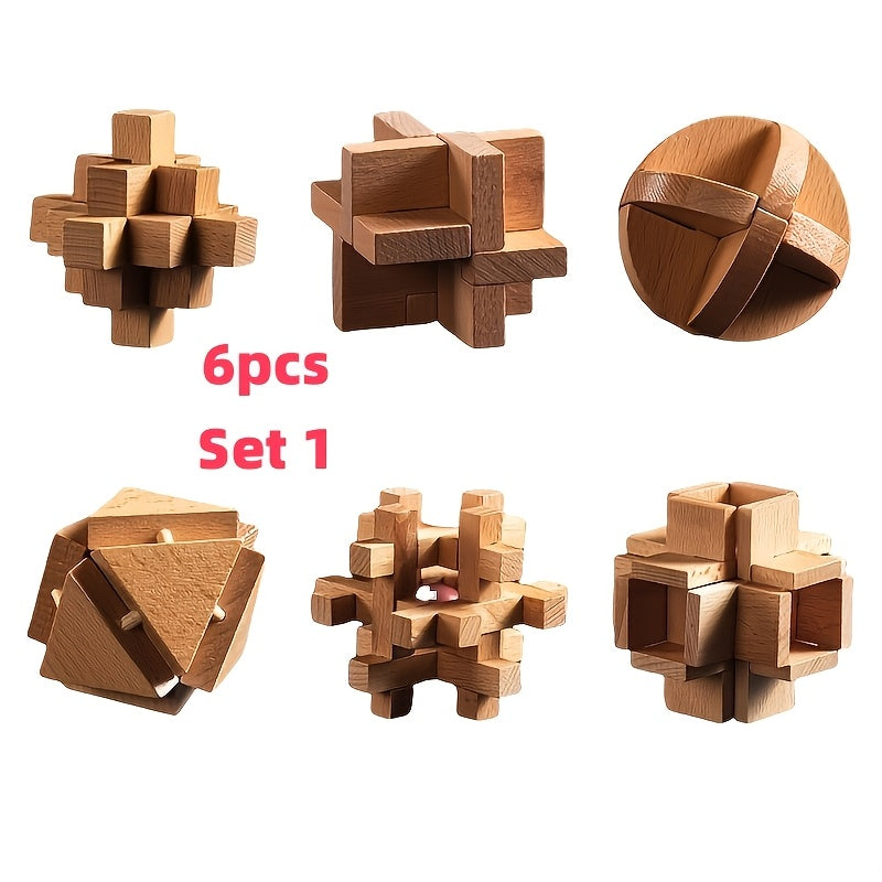 Une phrase avec 6 composants : Château Kongming, Château Luban, un ensemble complet avec un kit de solution intellectuelle, cadeau de puzzle en bois.