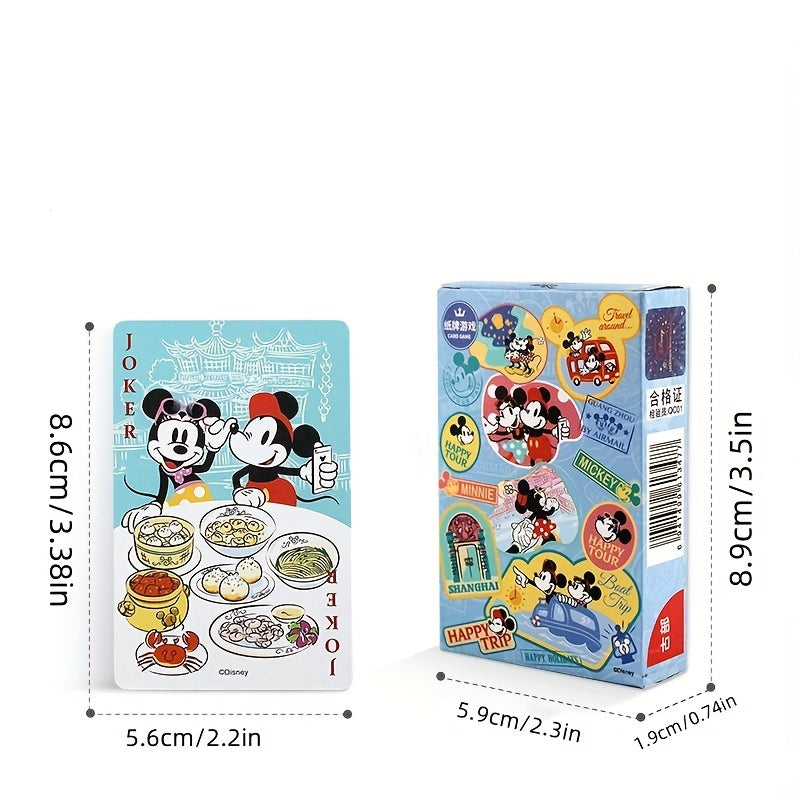 54 pièces de jeu de poker Mickey et amis, matériau papier, basé sur le poker de table Lucky, avec boîte de conteneur, adapté aux réunions familiales, fêtes et célébrations de vacances - Idéal pour Noël, Halloween, Pâques, cadeau de Nouvel An