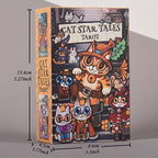 KEPNOY Cat Star Tales Tarot Deck, 78 cartes de taille standard, cartes de fortune en papier pour les jeux de fête, Halloween, Thanksgiving, cadeau de Noël, illustrations enchantantes