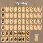 55pcs\u002Fboîte Cartes de Poker Exquises Style Magique Rétro Sombre Mystérieux, Jeu de Cartes Multijoueur, Relaxation, Divertissement, Utilisation de Fête, Décoration de Scrapbook