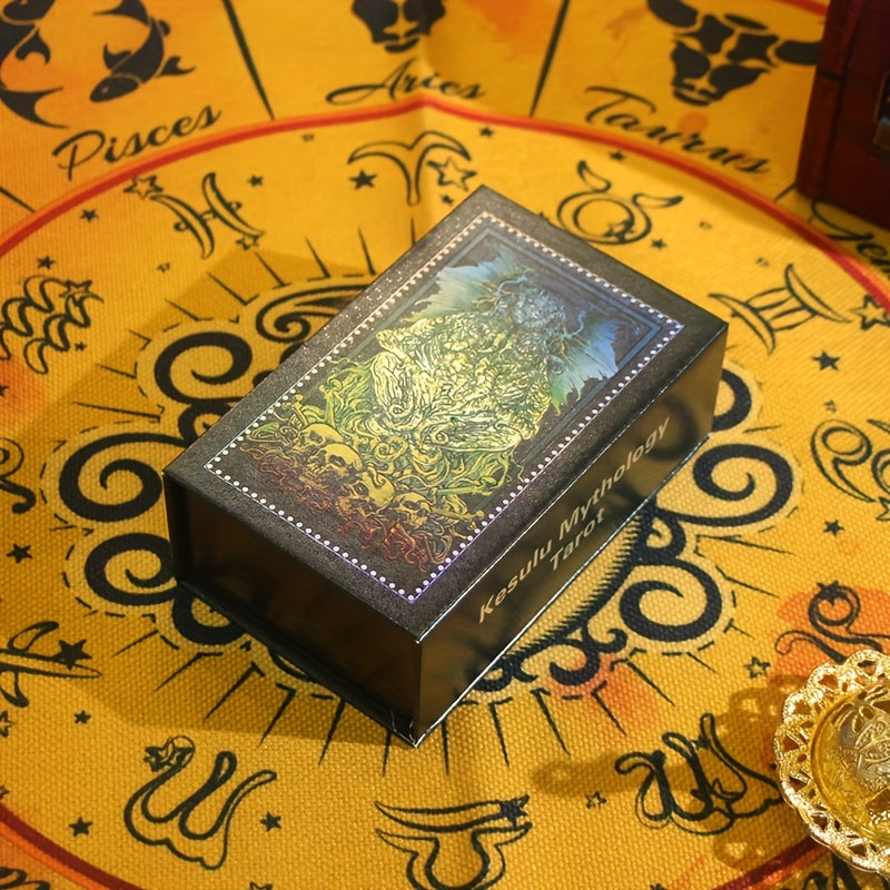 Enchanted Elegance Tarot Cards Game - Plastique imperméable et durable avec illustrations colorées, comprend un manuel d'instruction, idéal pour les débutants et les parties
