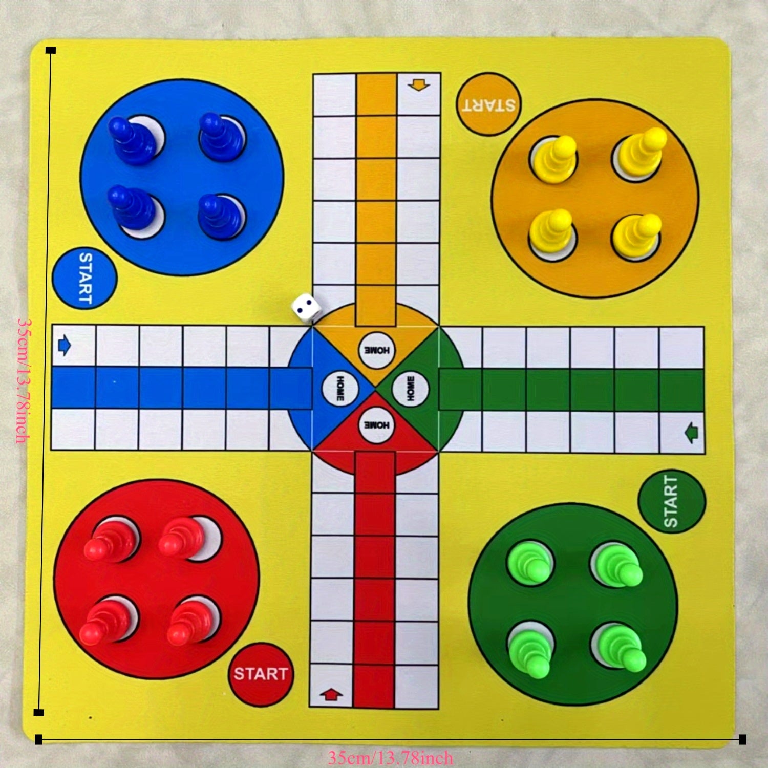 Tapis d'échecs volant : Jeu d'échecs Ludo de 13,78 pouces, plateau d'échecs en caoutchouc, convient aux 14 ans et plus